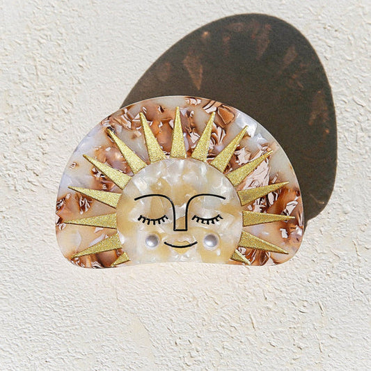 Gold Sun Hair Clip