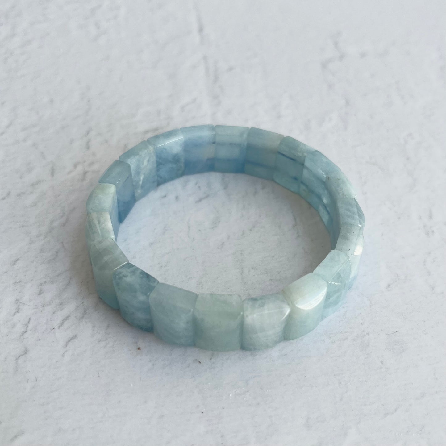 Crystal Bracelet - Aquamarine (flat bead)