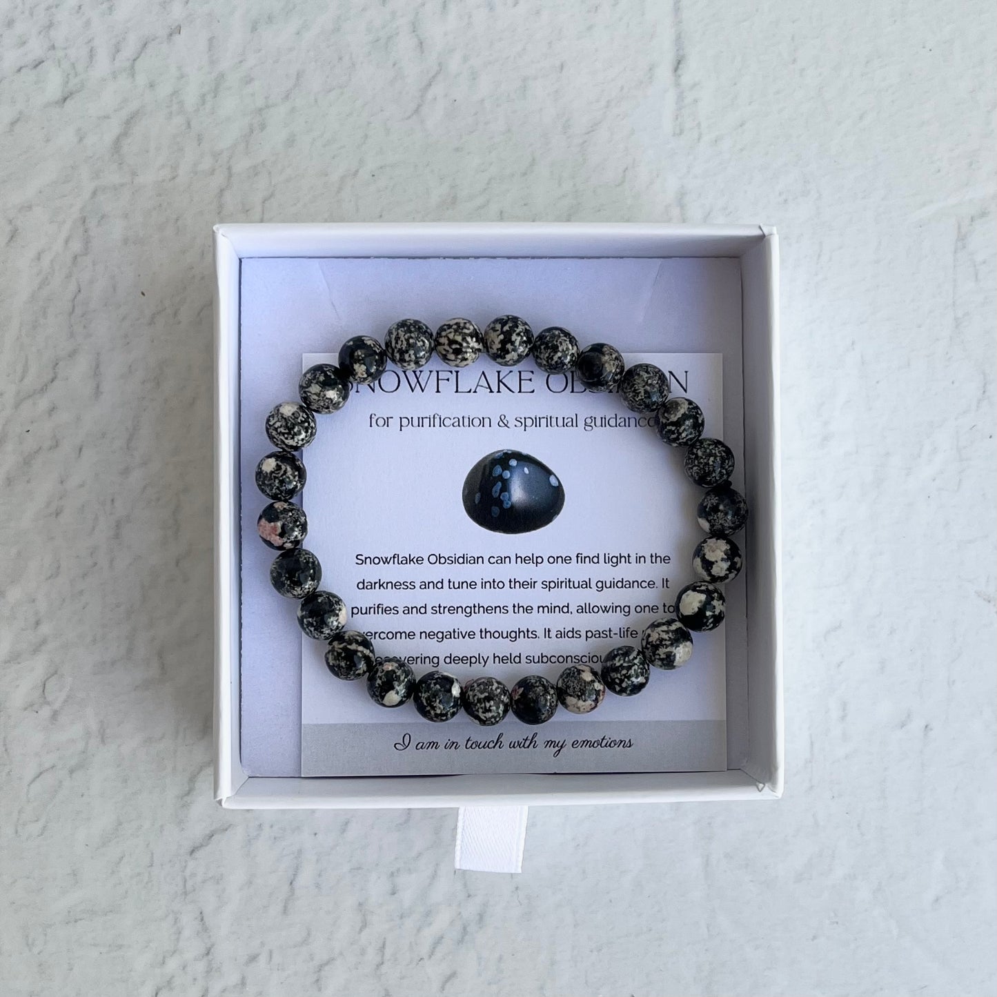 Crystal Bracelet - Snowflake Obsidian