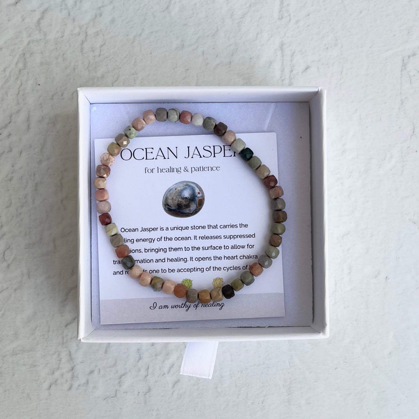 Crystal Bracelet - Faceted Ocean Jasper