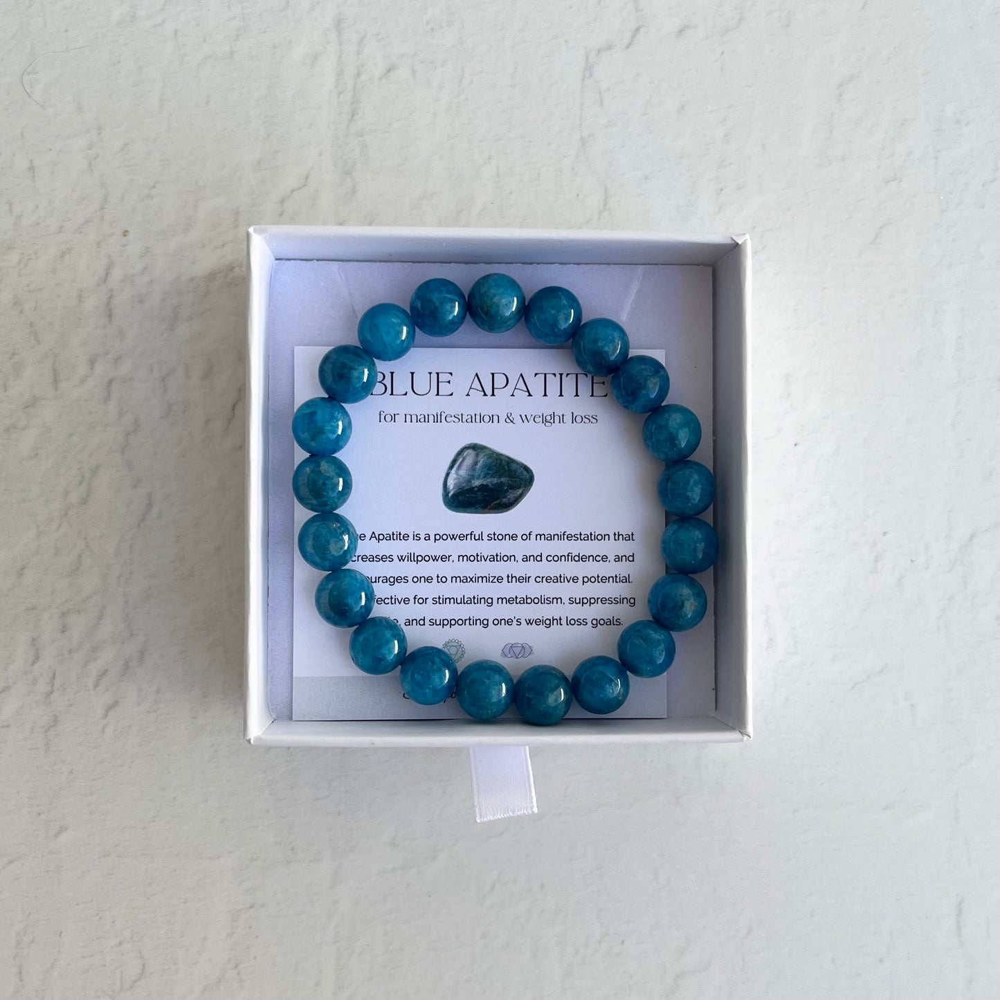 Crystal Bracelet - Blue Apatite (high grade)