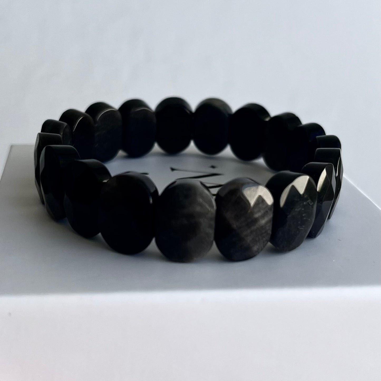 Crystal Bracelet - Faceted Golden Sheen Obsidian (high grade)