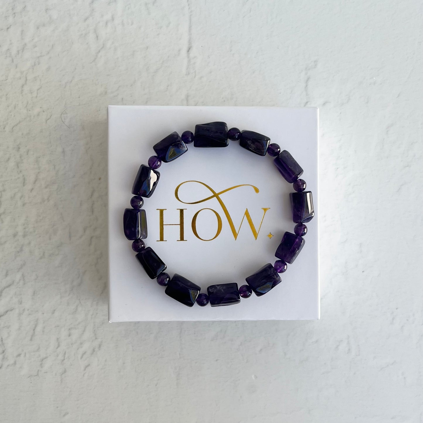 Crystal Bracelet - Amethyst hand cut beads (high grade)