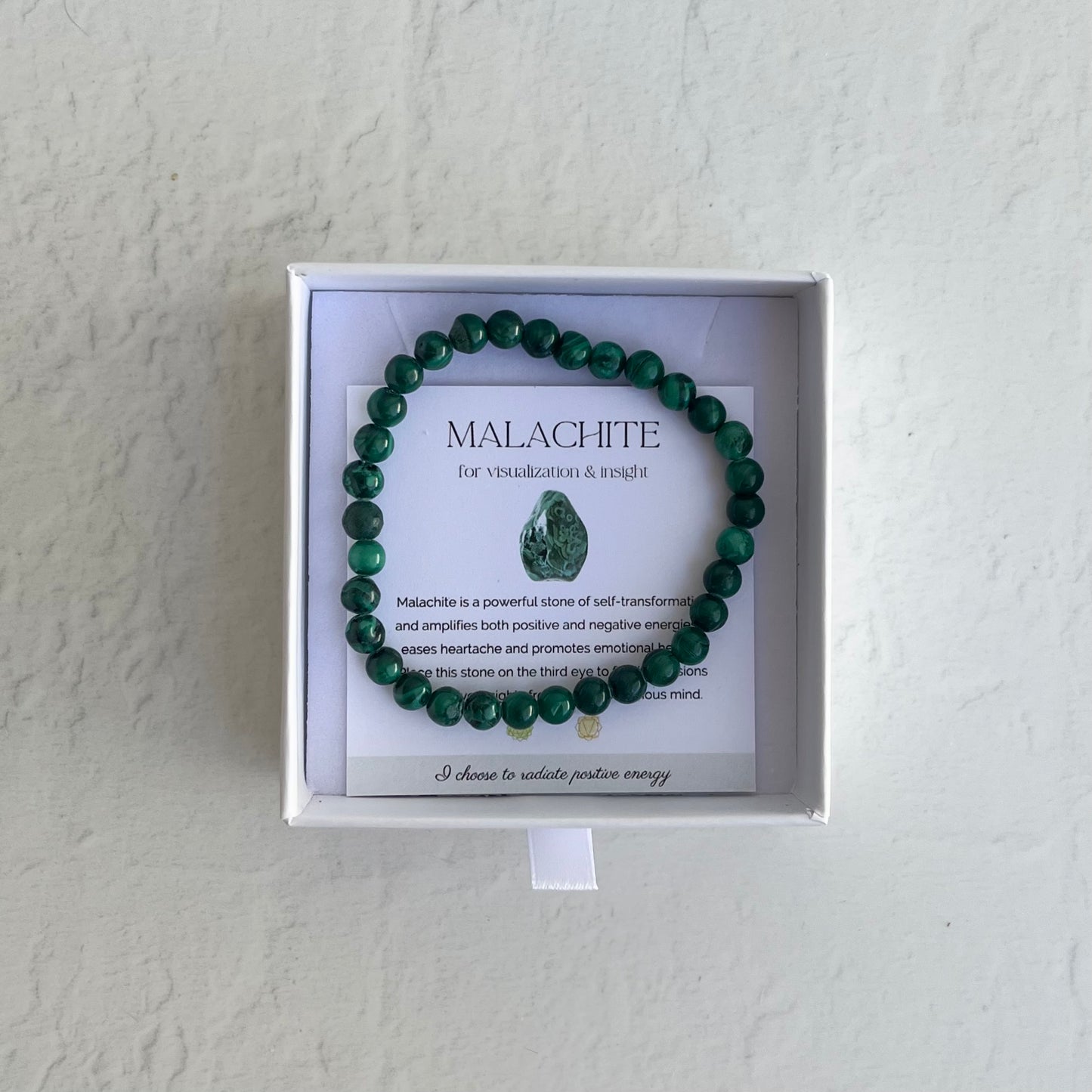 Crystal Bracelet - Malachite (small beads)