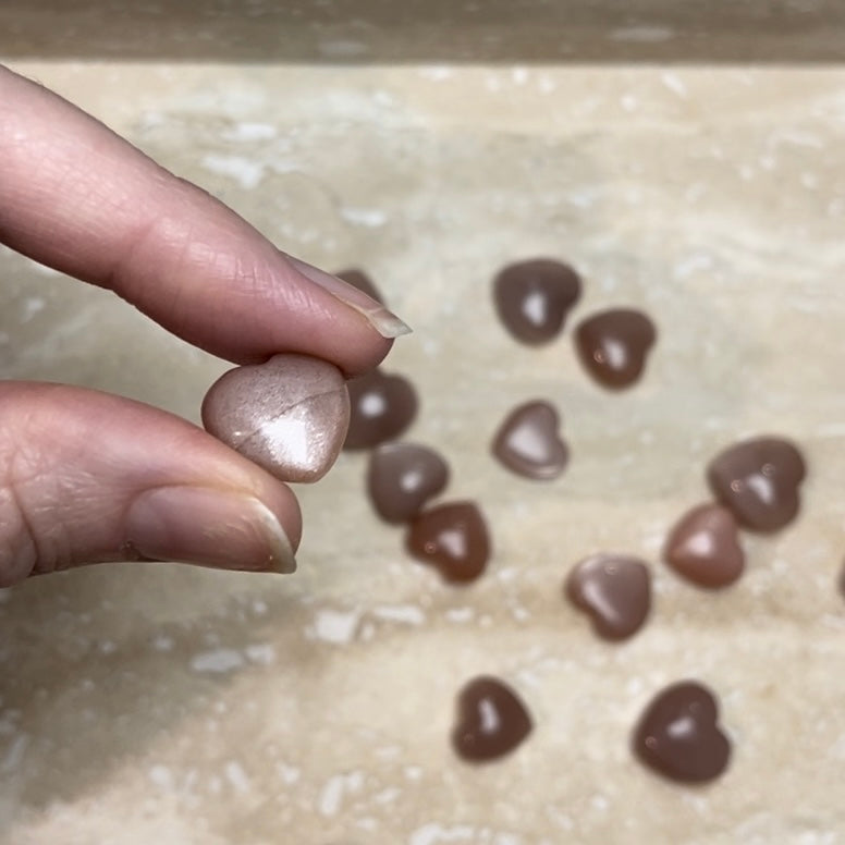 Peach Moonstone Mini Heart (gem grade)