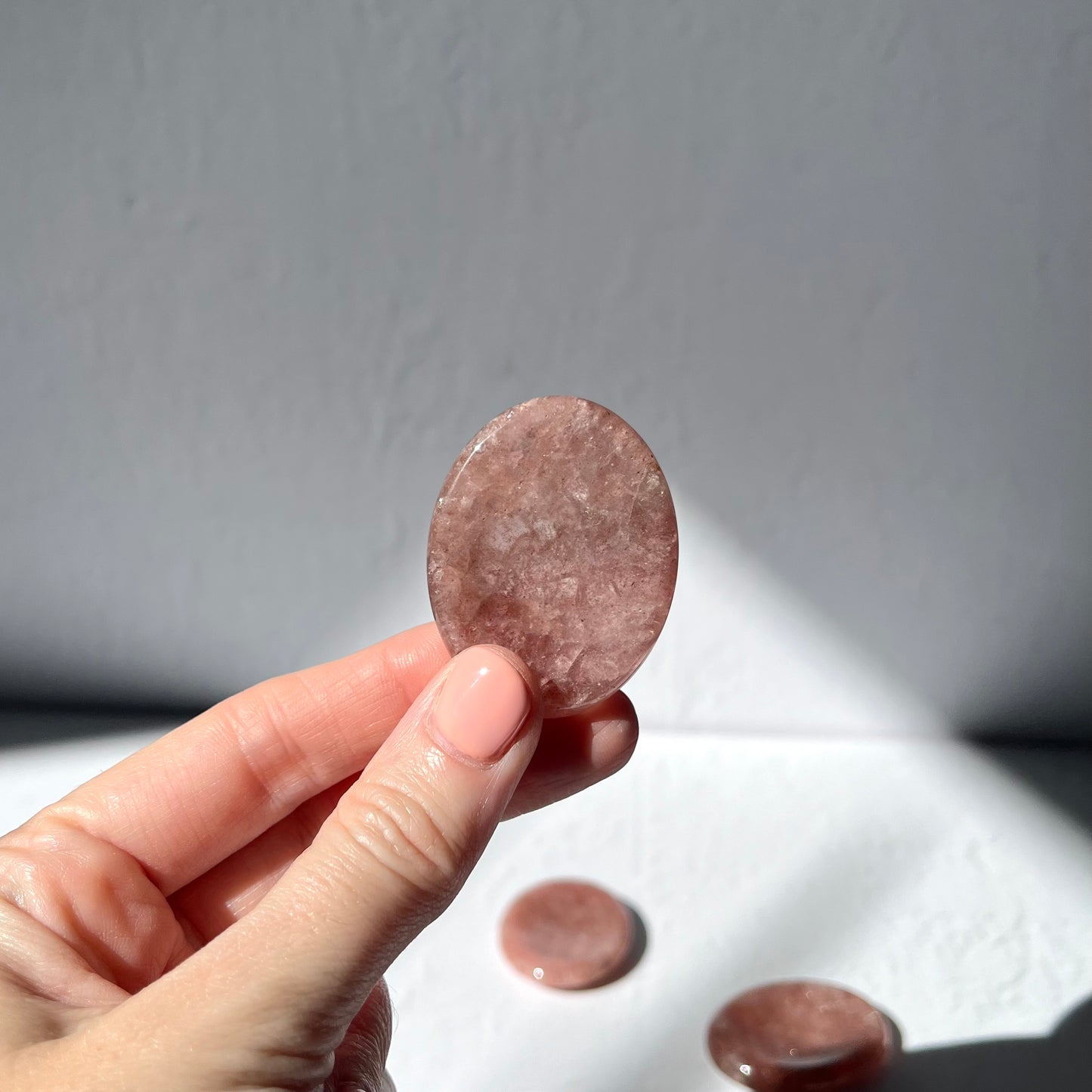 Worry Stone - Strawberry Quartz