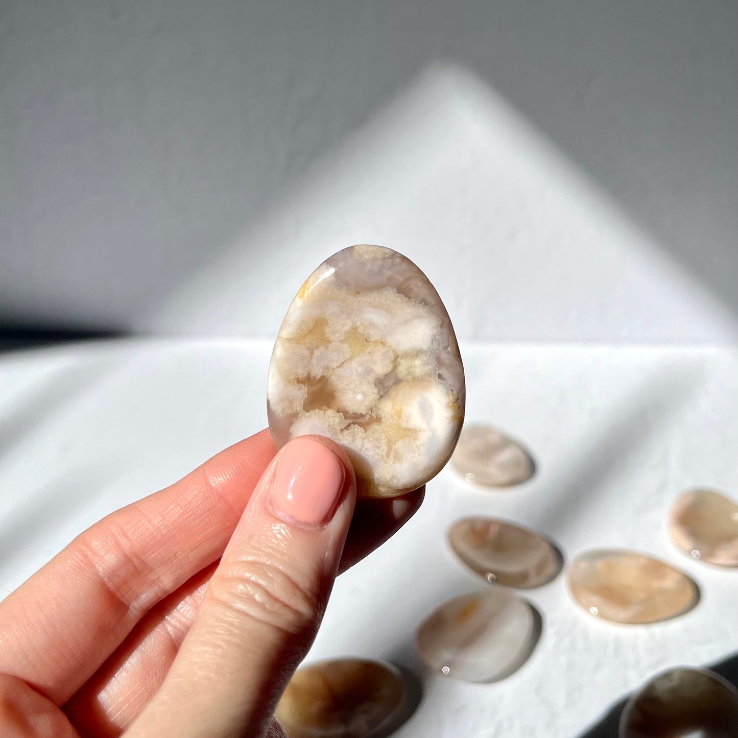 Worry Stone (egg shape) - Flower Agate