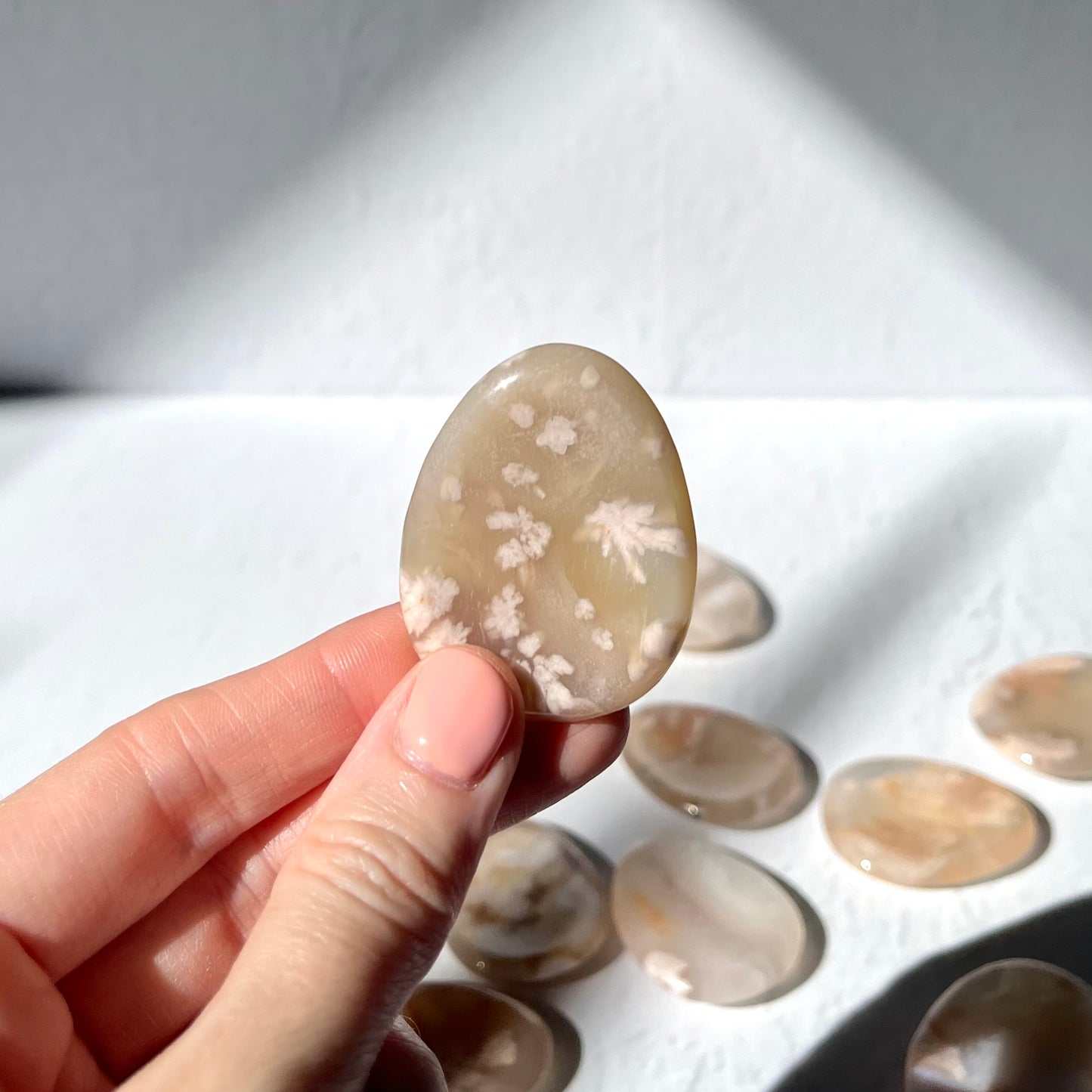 Worry Stone (egg shape) - Flower Agate