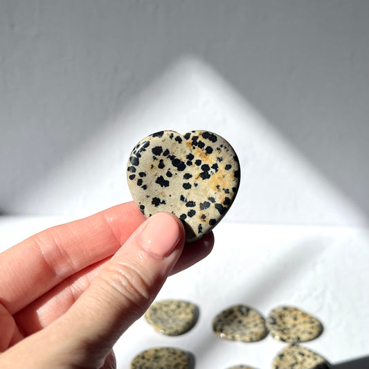 Worry Stone (heart shape) - Dalmatian Jasper