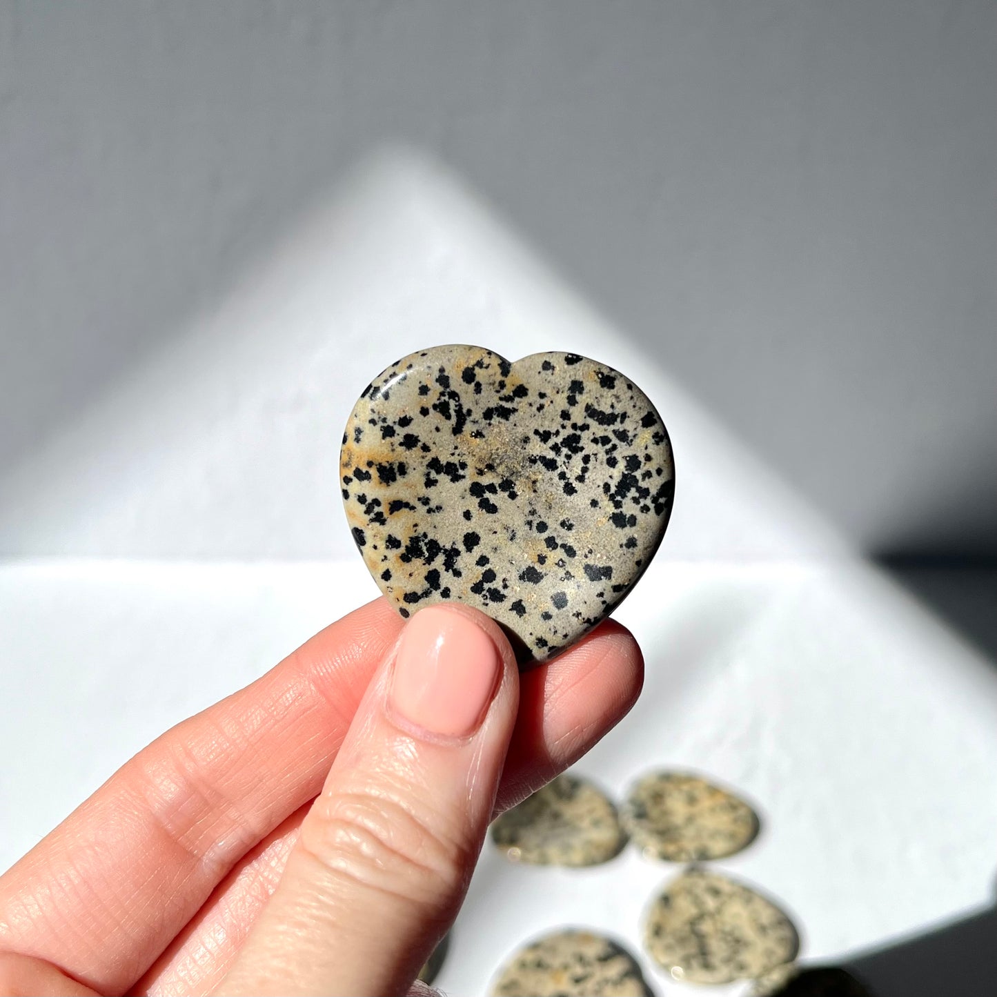 Worry Stone (heart shape) - Dalmatian Jasper