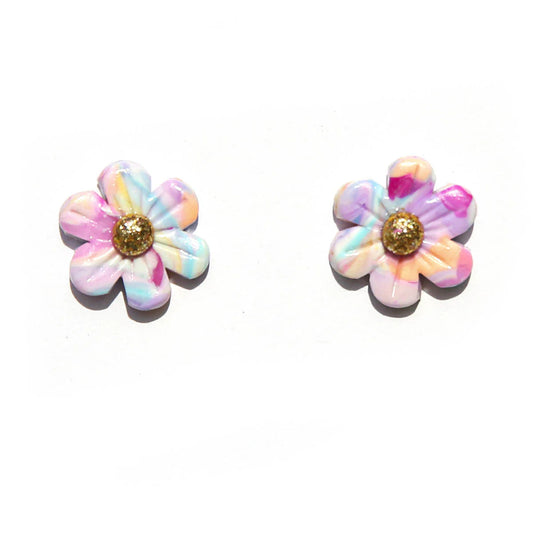 Large Flower Studs - Pastel