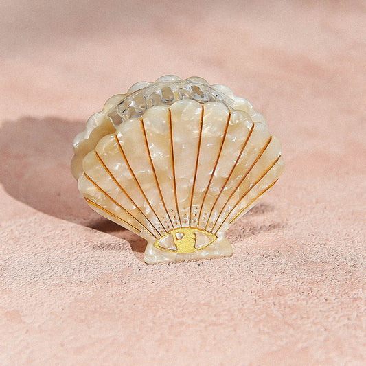 White Shell Hair Clip (small)