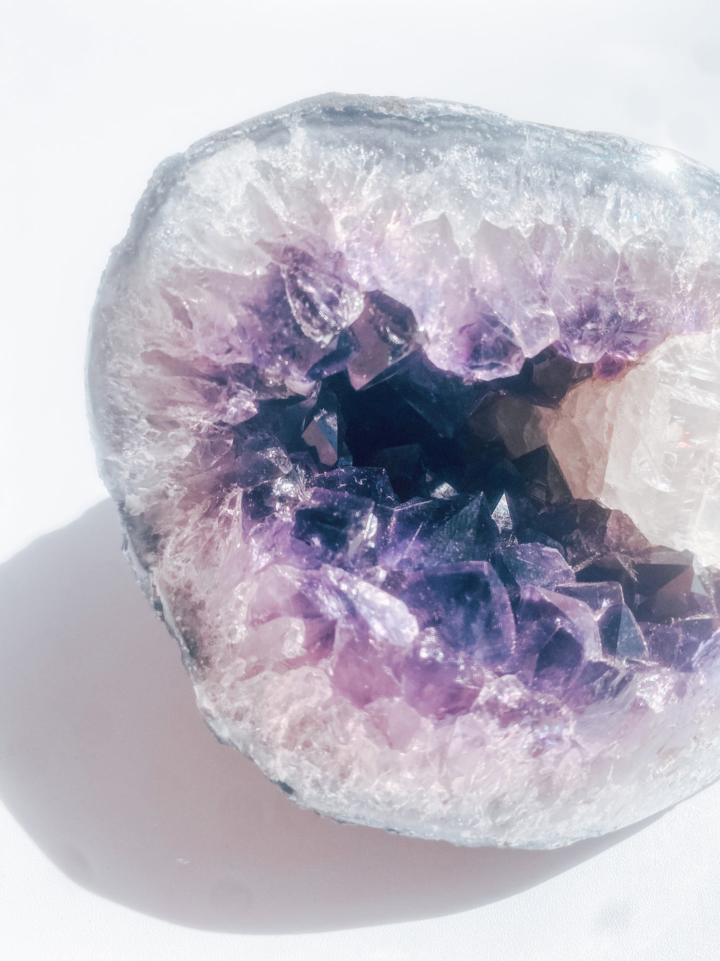 Amethyst Specimen with Calcite Inclusion / 690g