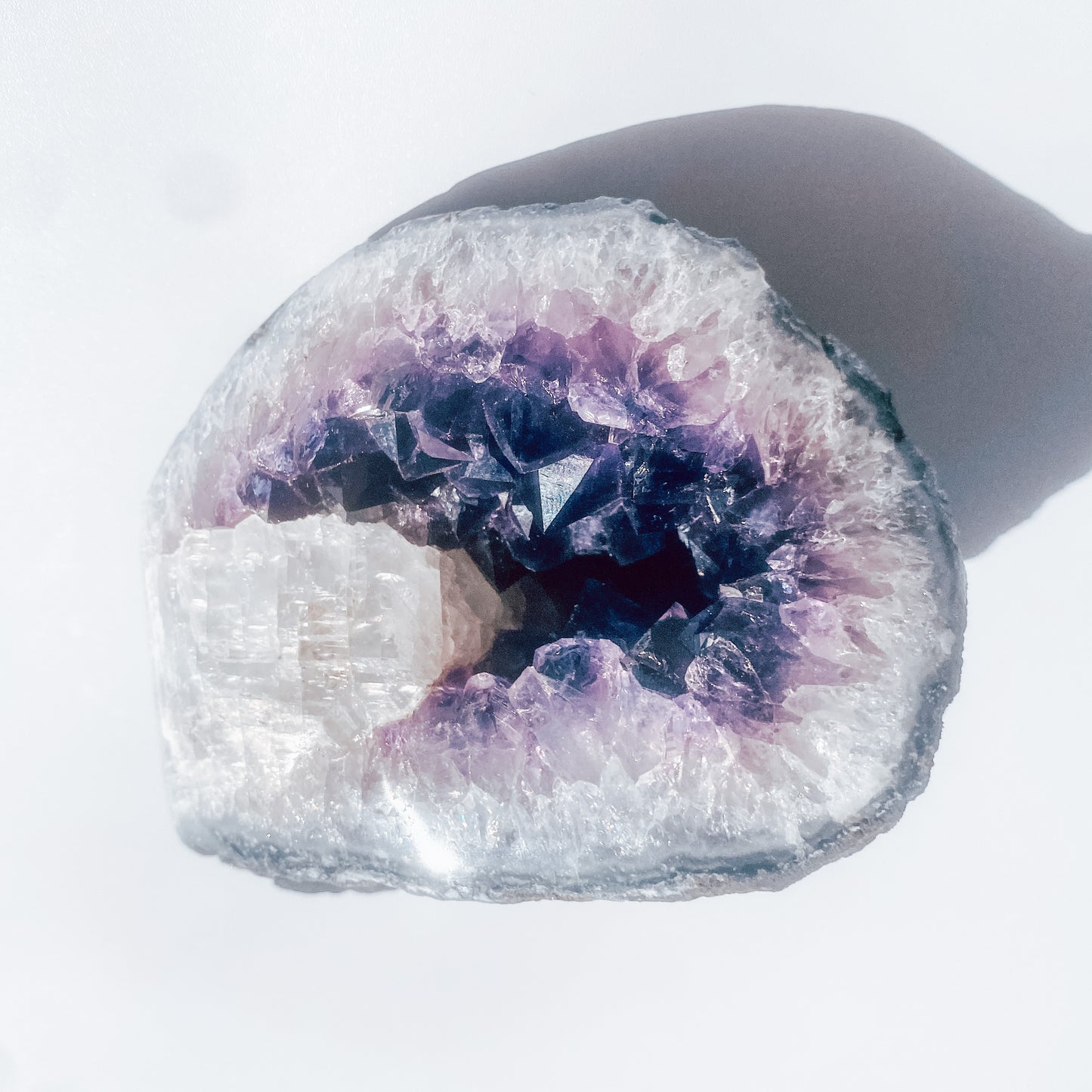 Amethyst Specimen with Calcite Inclusion / 690g