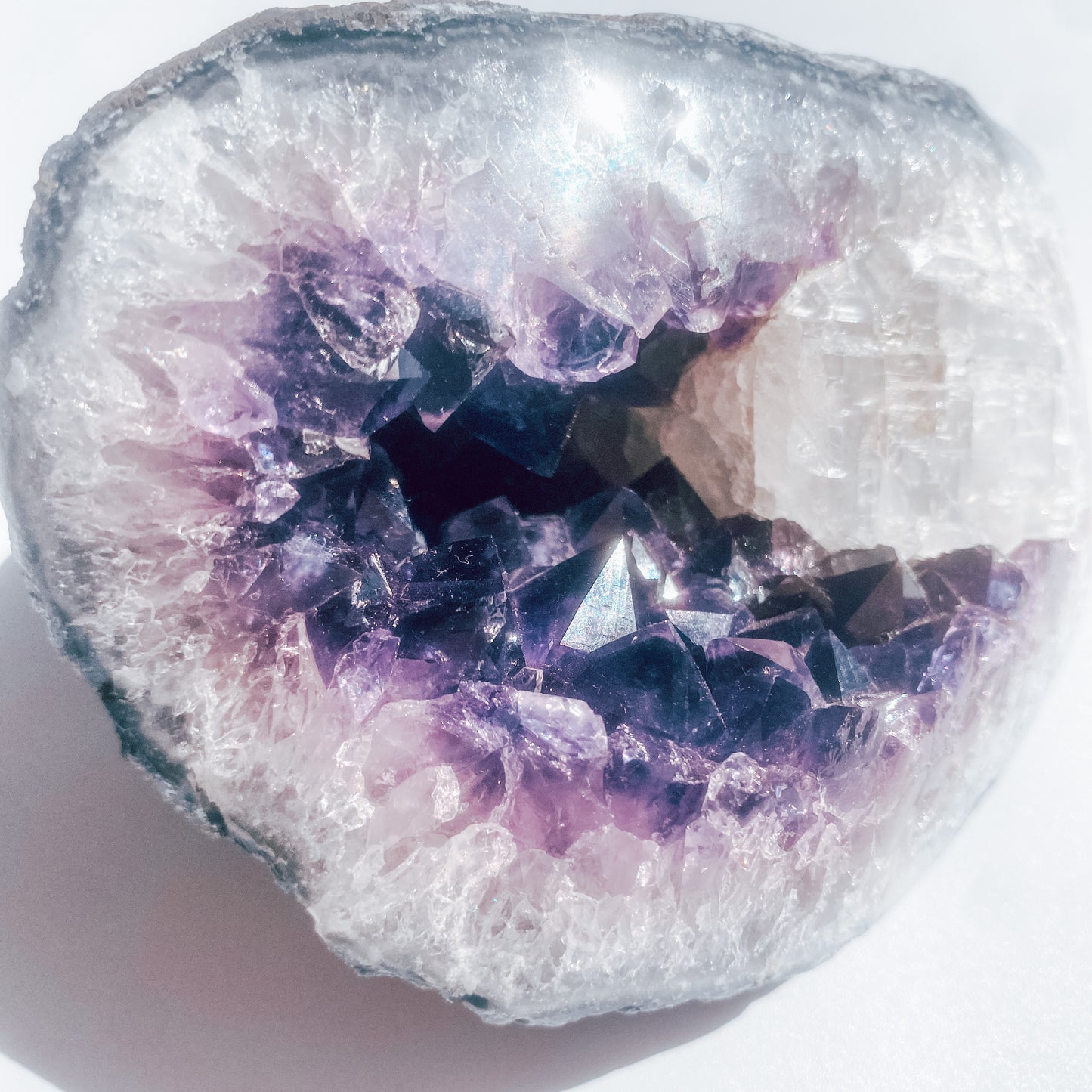 Amethyst Specimen with Calcite Inclusion / 690g